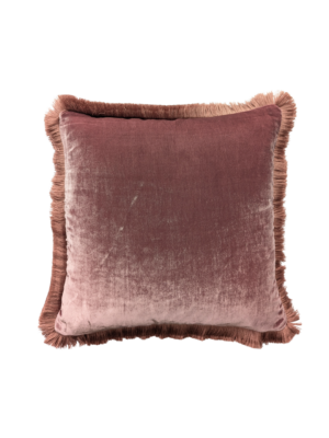 Velvet Fringe Home Pink - Berry Pink Velvet Pillow
