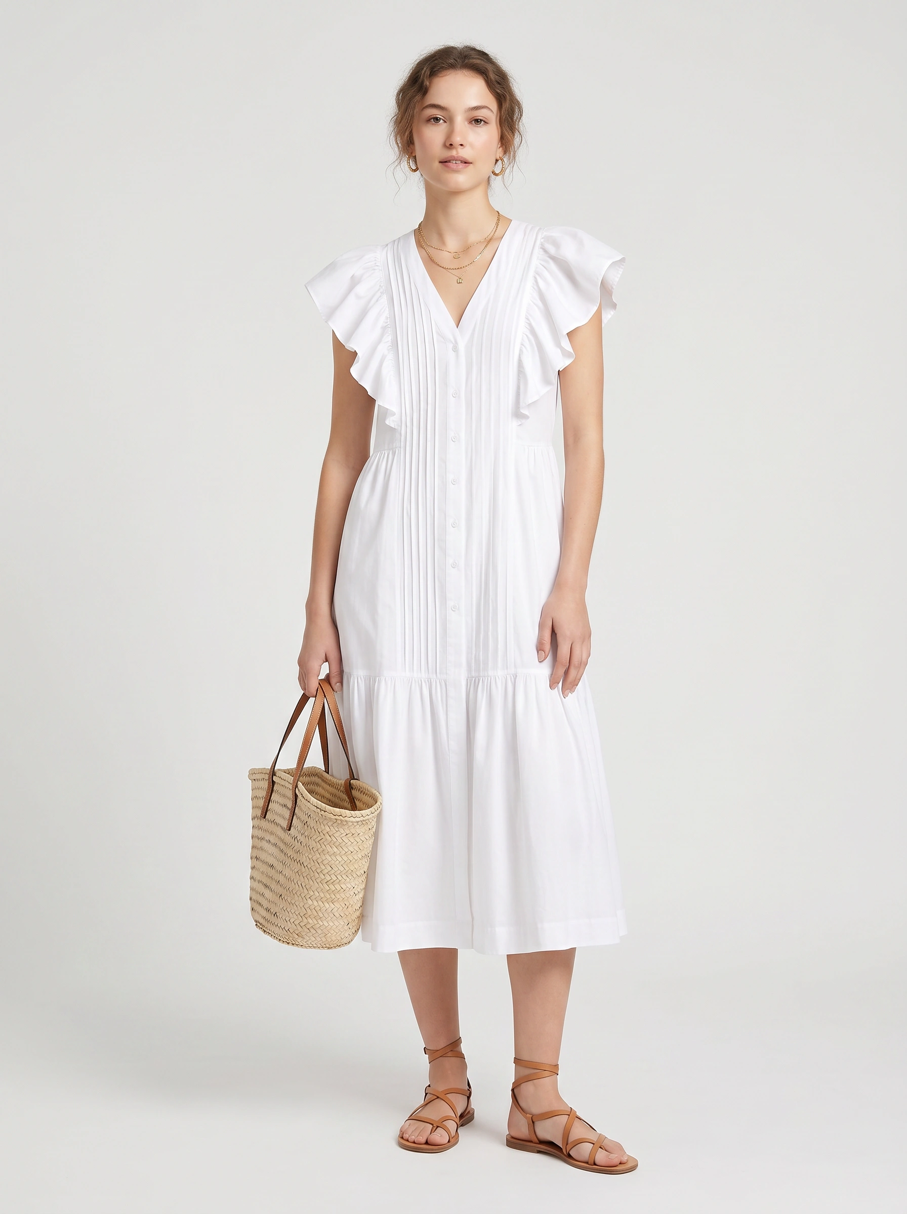SazóN White Midi Dress - Image 2