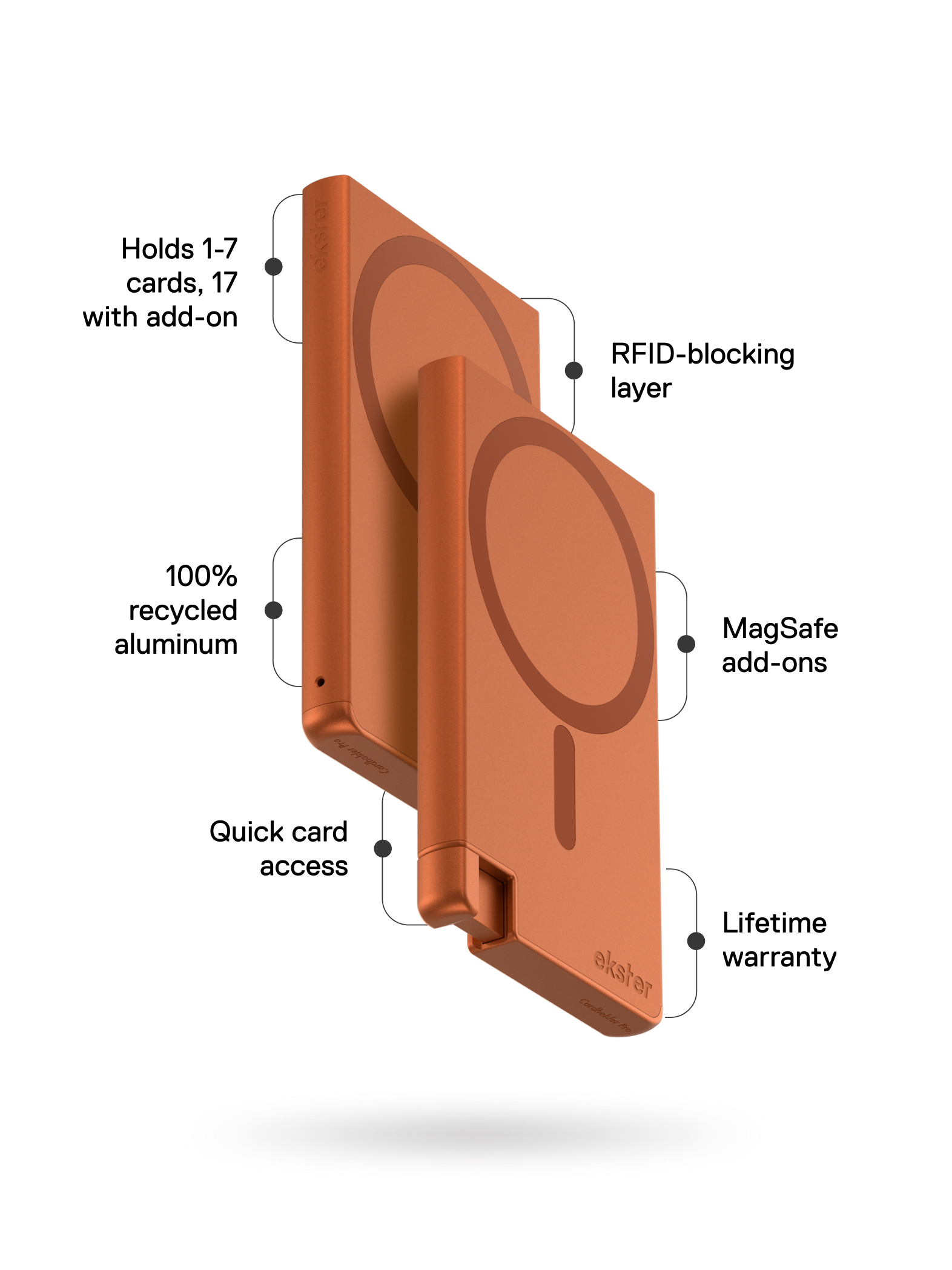 Ekster Cardholder Pro For MagSafe Cosmic Orange - Image 8
