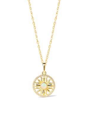 FREQNC atelier sun pendant necklace in gold with an opal