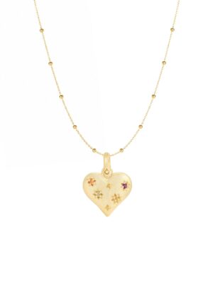 FREQNC atelier hamsa gold necklace - 7 chakra stones