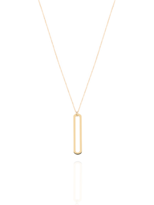 Fefa Jewelry Rectangle Pendant Gold Necklace