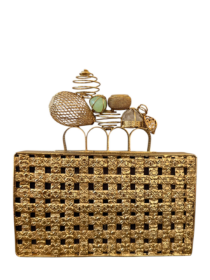 Indus Threads Gold Brass Clutch