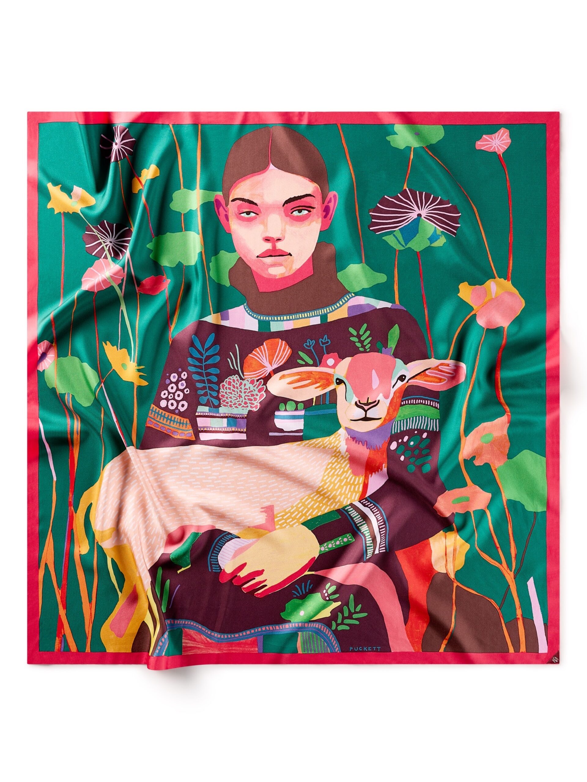 Moutonière Patrick Puckett Silk Art Scarf - Large - Image 2