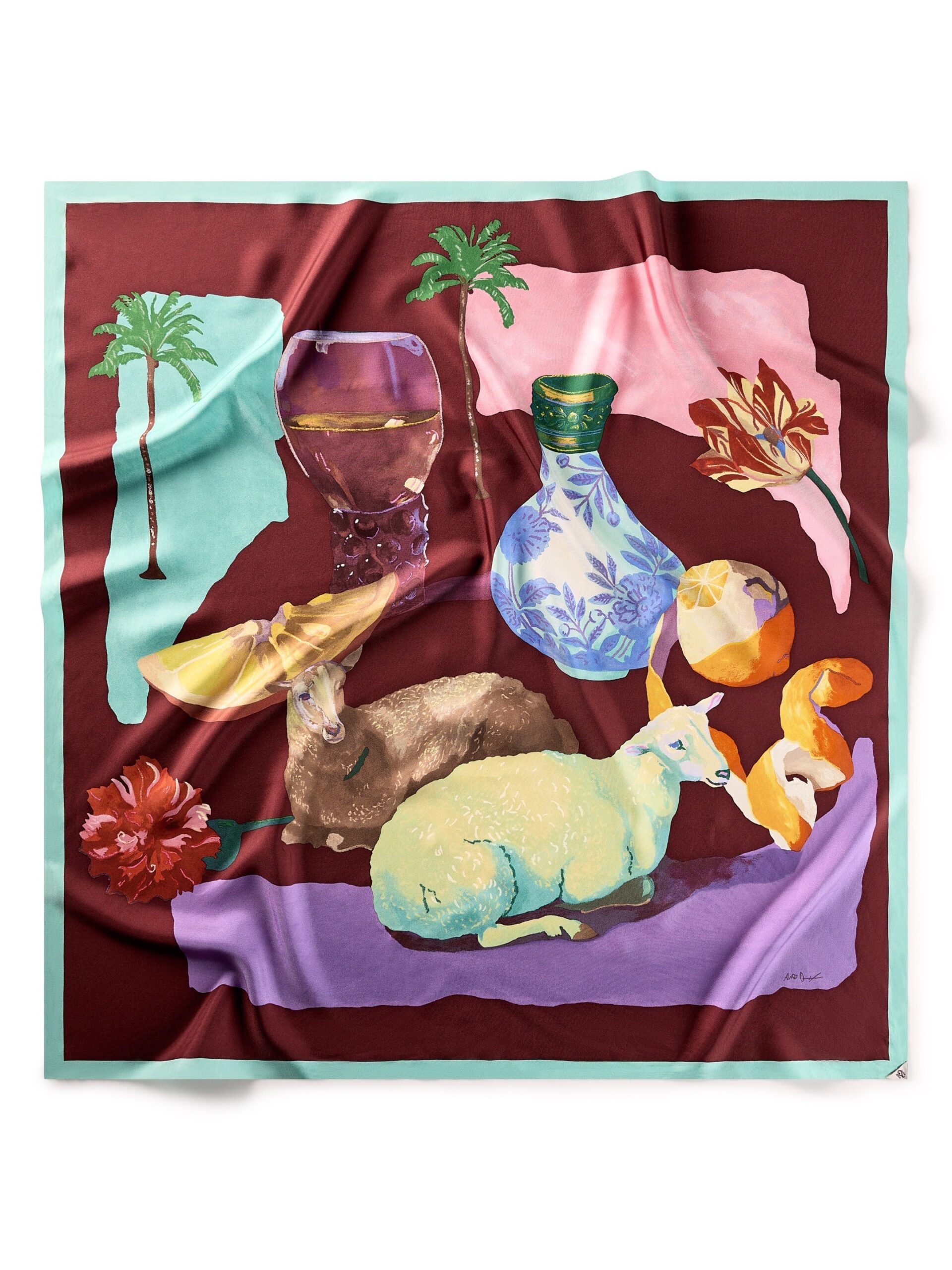 Moutonière Andy Dixon Silk Art Scarf - Medium - Image 4