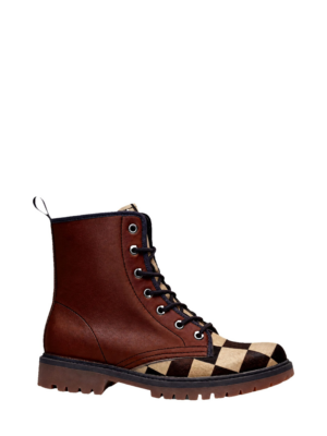 Rich And Rich Homeopportunities Rich And Rich Chocolate Brown Checker Men'S Leather Boots