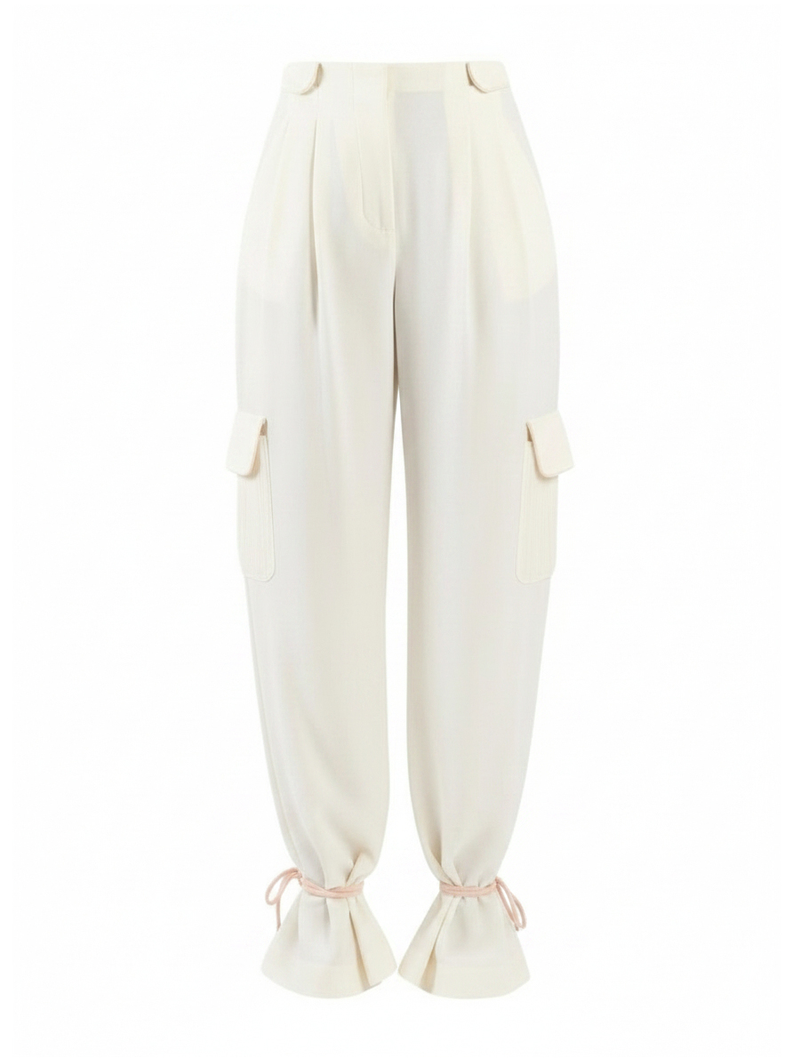 SUUBI Ivory Pants- Pink Details