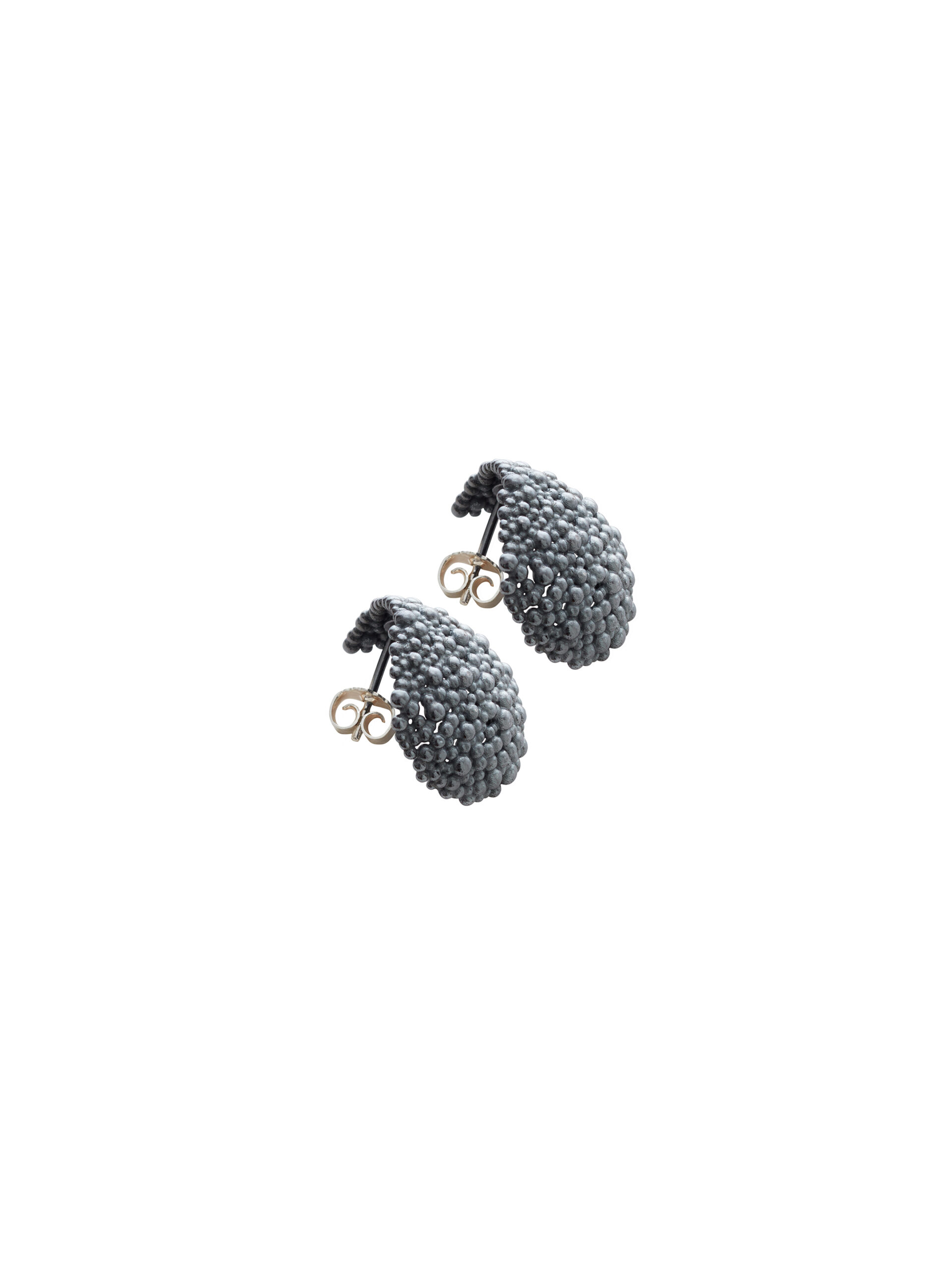Sylvsmidja Black Silver Earrings