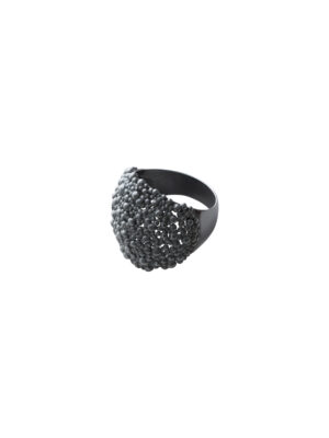 Sylvsmidja Black Silver Ring