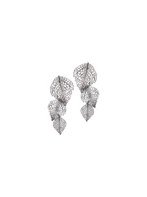 Sylvsmidja Black Silver Earrings