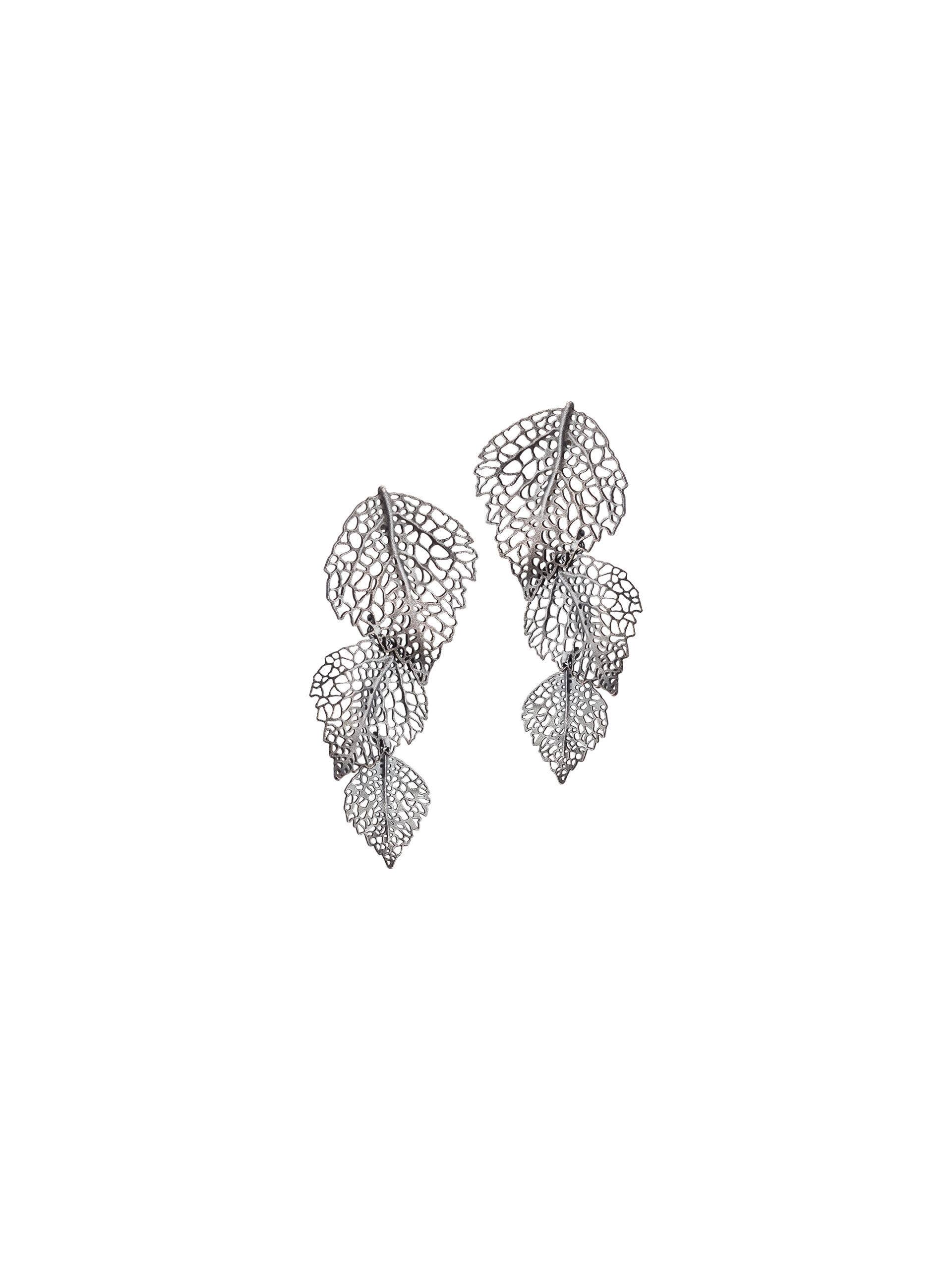 Sylvsmidja Black Silver Earrings