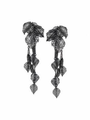 Sylvsmidja Black Silver Earrings