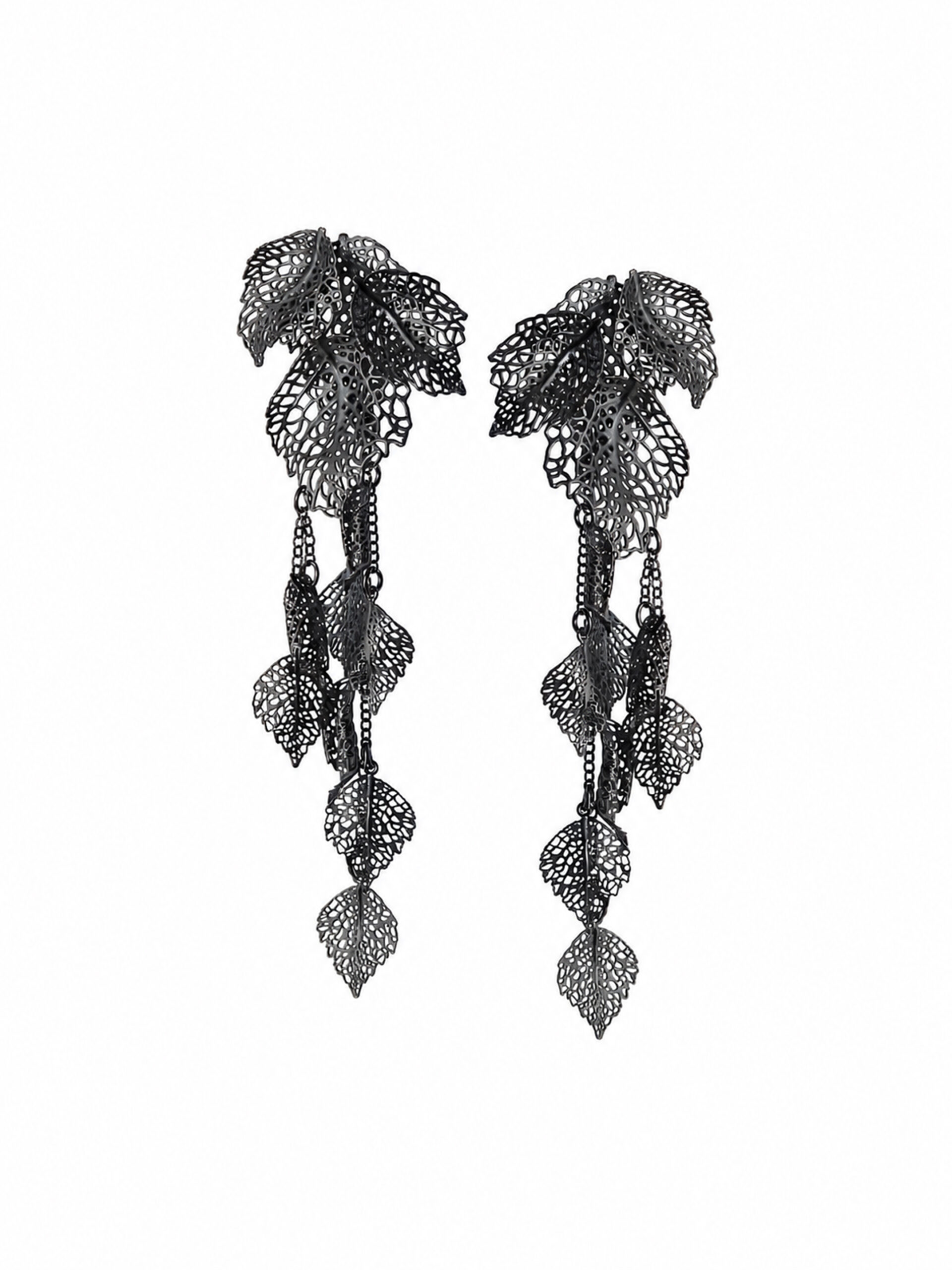 Sylvsmidja Black Silver Earrings