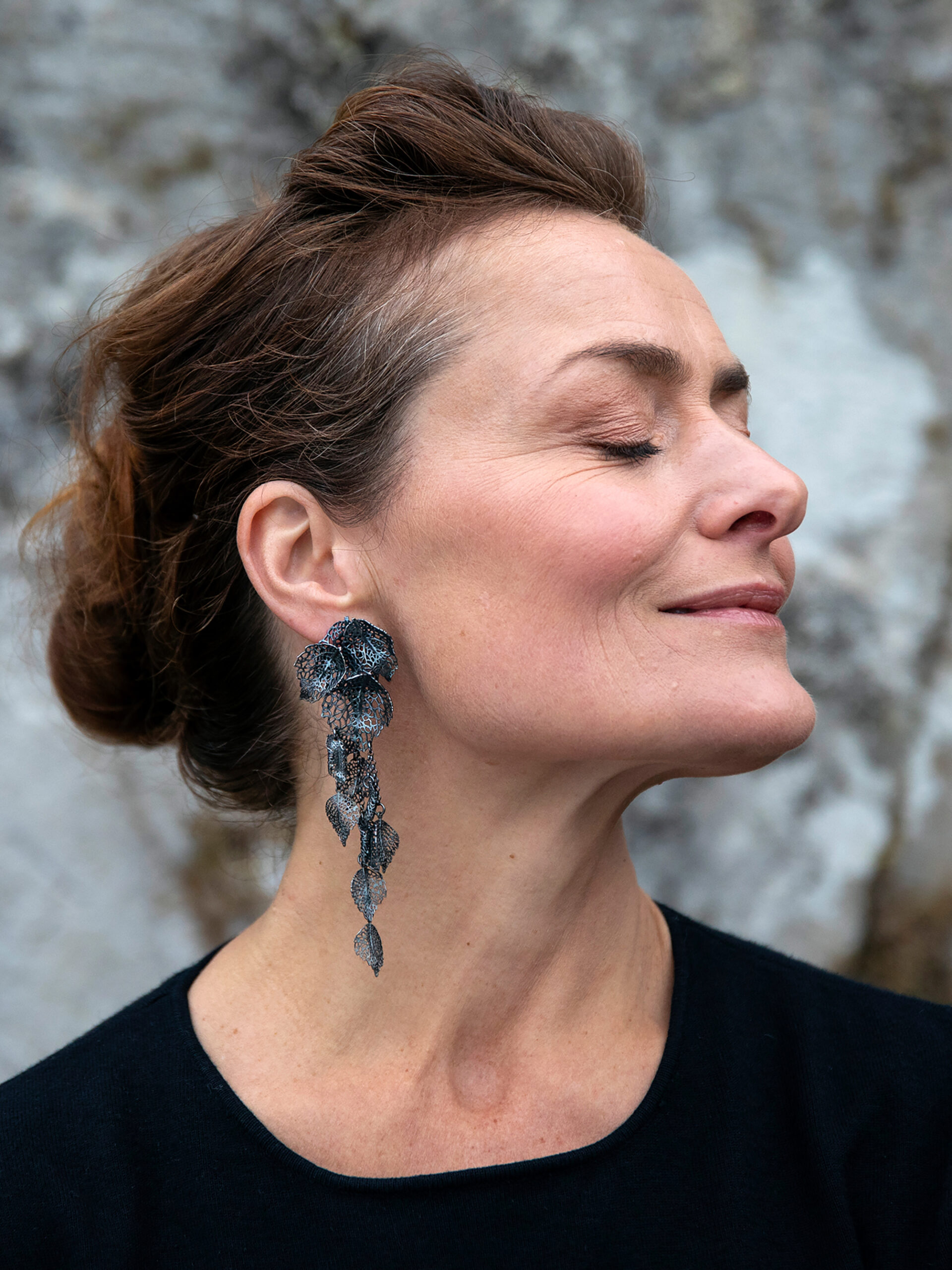 Sylvsmidja Black Silver Earrings - Image 2