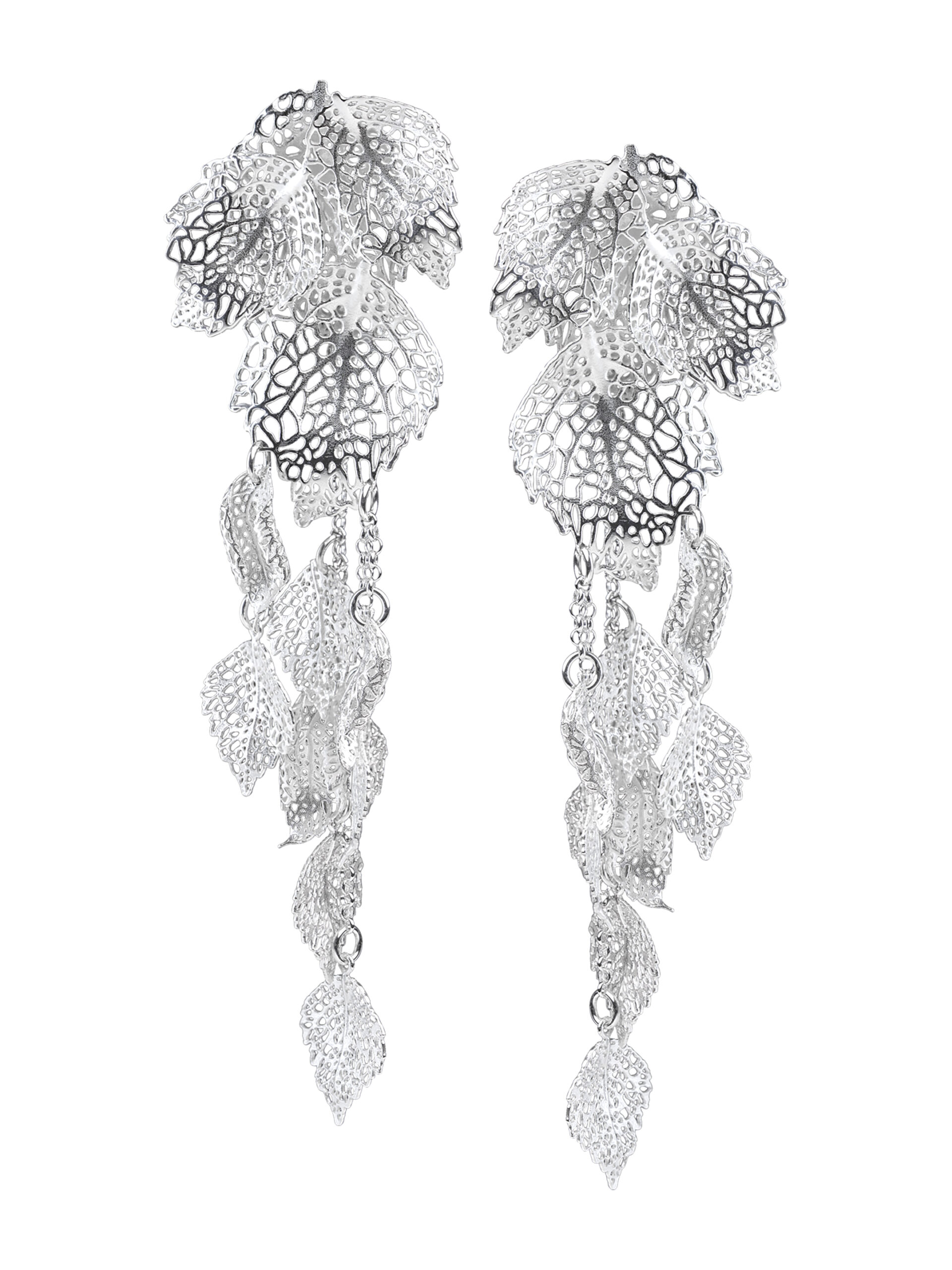 Sylvsmidja White Silver Earrings