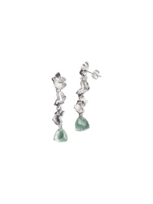 Sylvsmidja White Silver Earrings