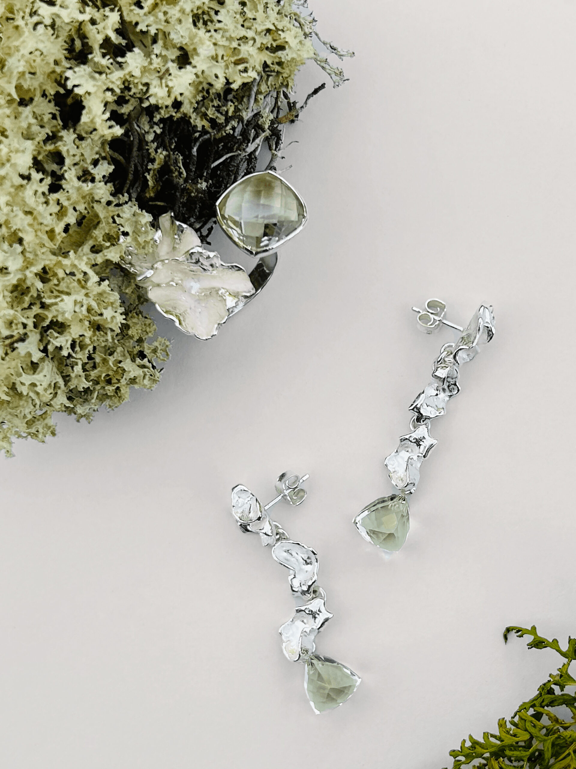 Sylvsmidja White Silver Earrings - Image 3