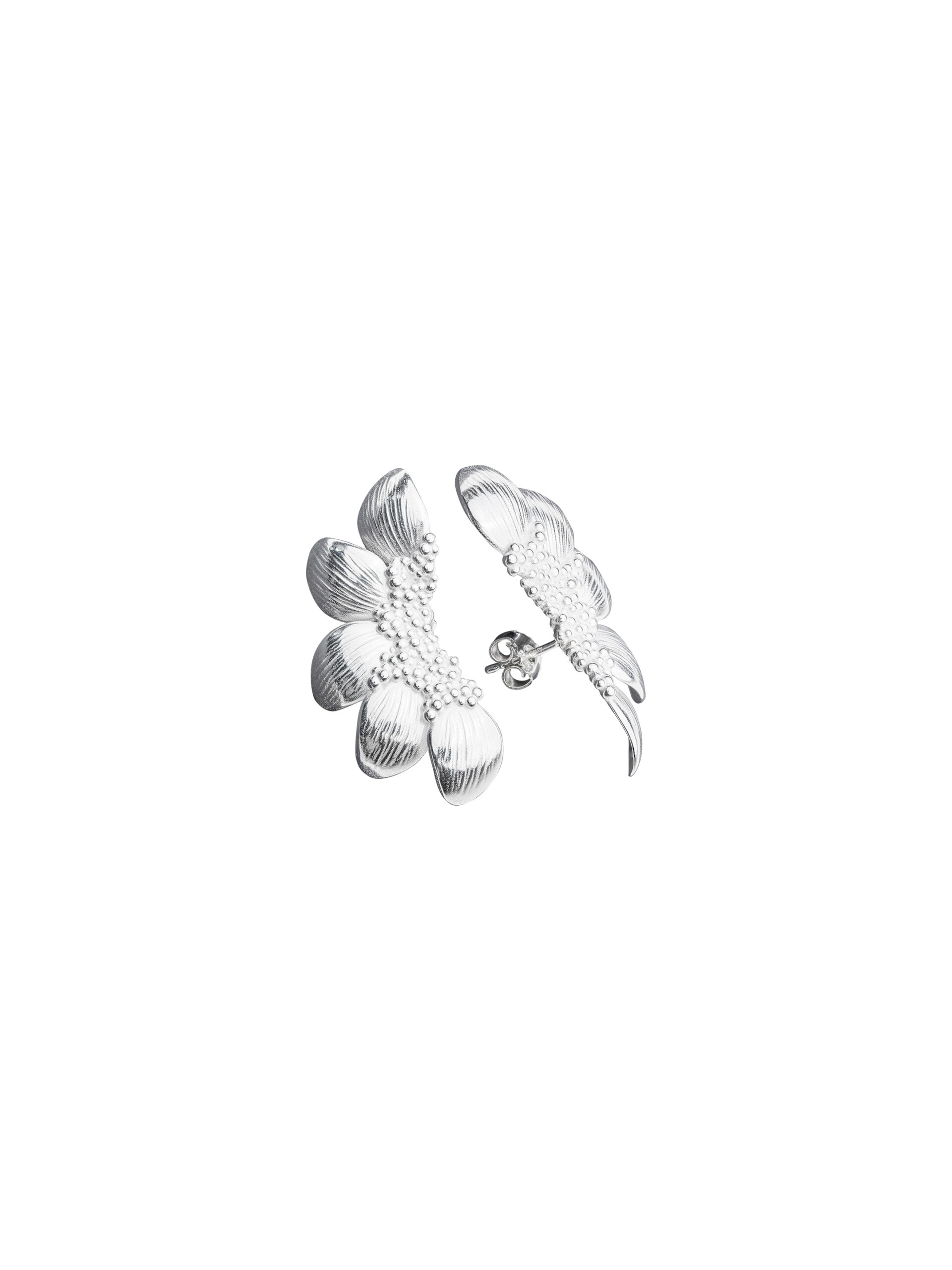 Sylvsmidja White Silver Earrings