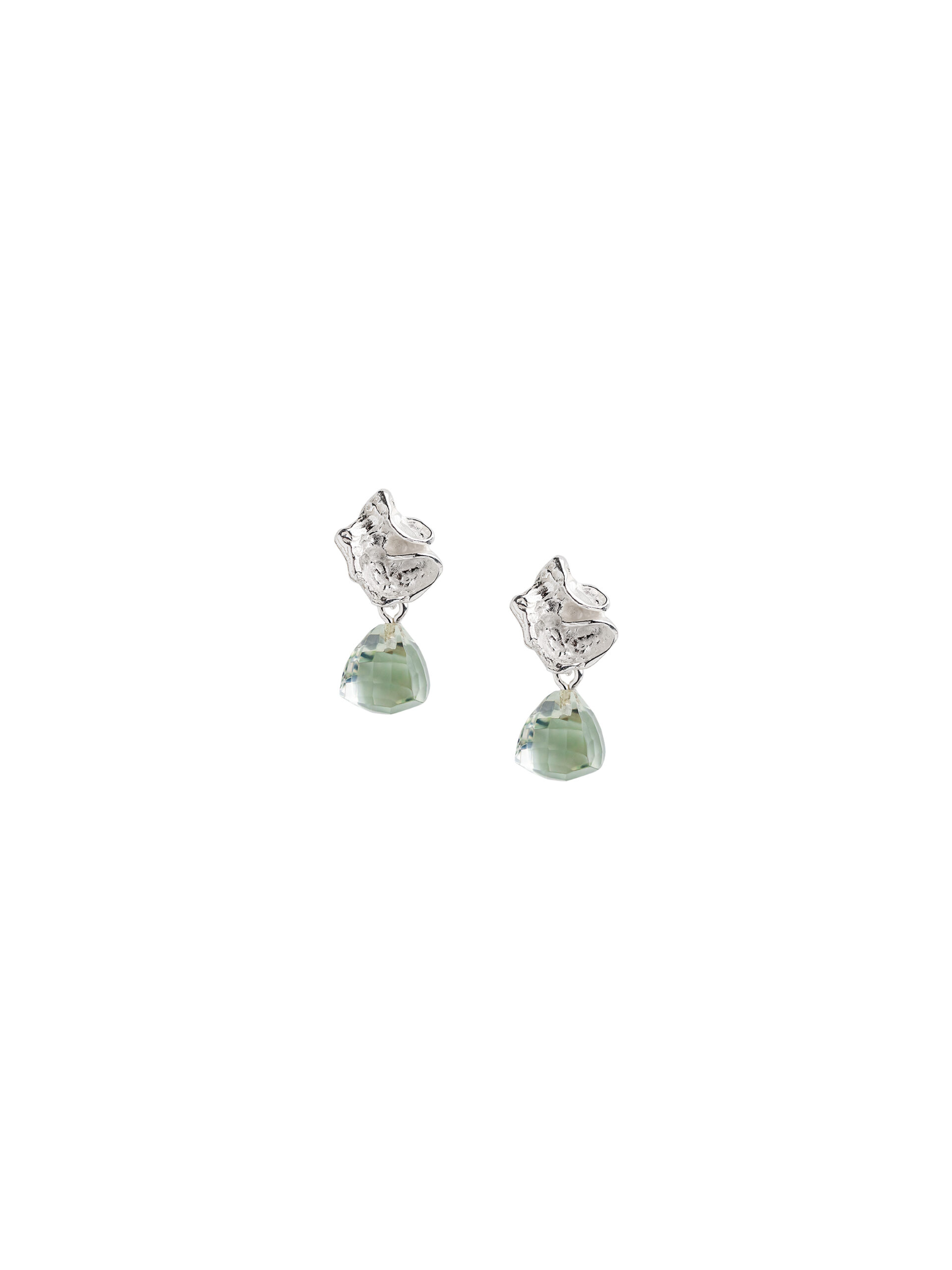 Sylvsmidja White Silver Earrings