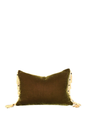 Velvet Fringe Home - Chartreuse Tassel Pillow
