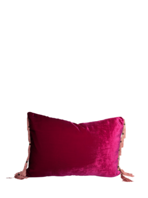 Velvet Fringe Home - Pink Tassel Pillow