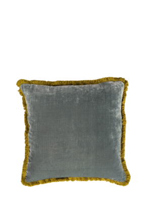Velvet Fringe Home Blue Sea Blue Velvet Pillow