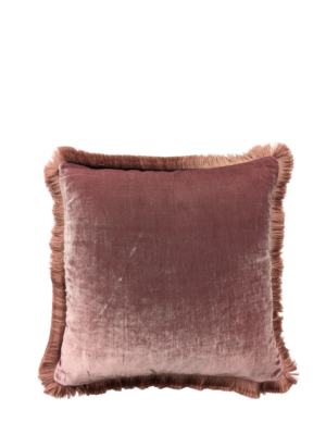 Velvet Fringe Home Pink - Berry Pink Velvet Pillow