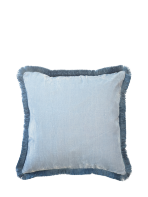 Velvet Fringe Home - Powder Blue Pillow