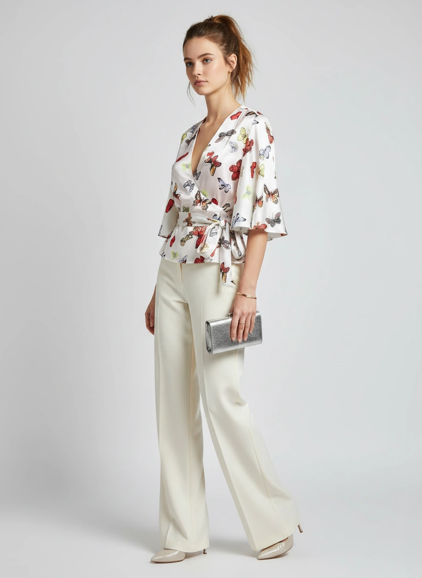 HOUSE OF GILLIAN MARIE COUTURE Multi-Color Blouse Top - Image 2