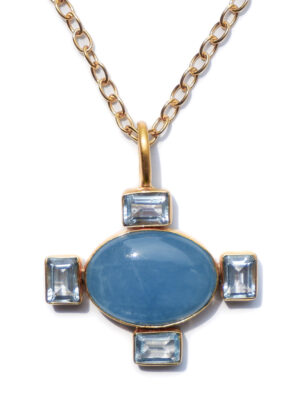 Dina Mackney Aquamarine And Blue Topaz Petite Necklace