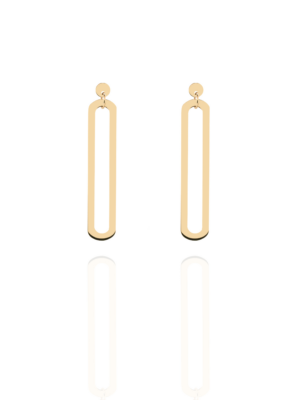 Fefa Jewelry Rectangle Pendant Gold Earrings