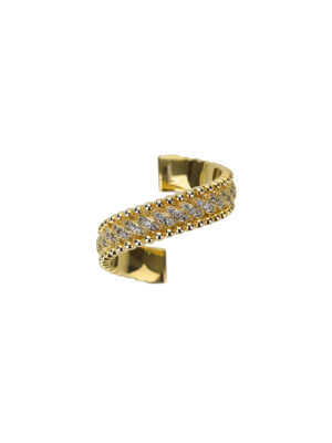 REVE Gold Rope Pave Open Ring