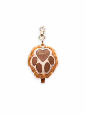 SHIBA & Co.® Fluffy Dog Paw Bag Charm - Italian Leather With Faux Fur