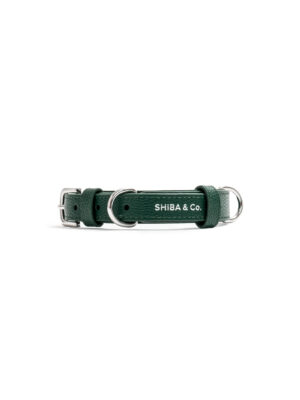 SHIBA & Co.® Lucca Dog Collar In Italian Leather - Forest Green