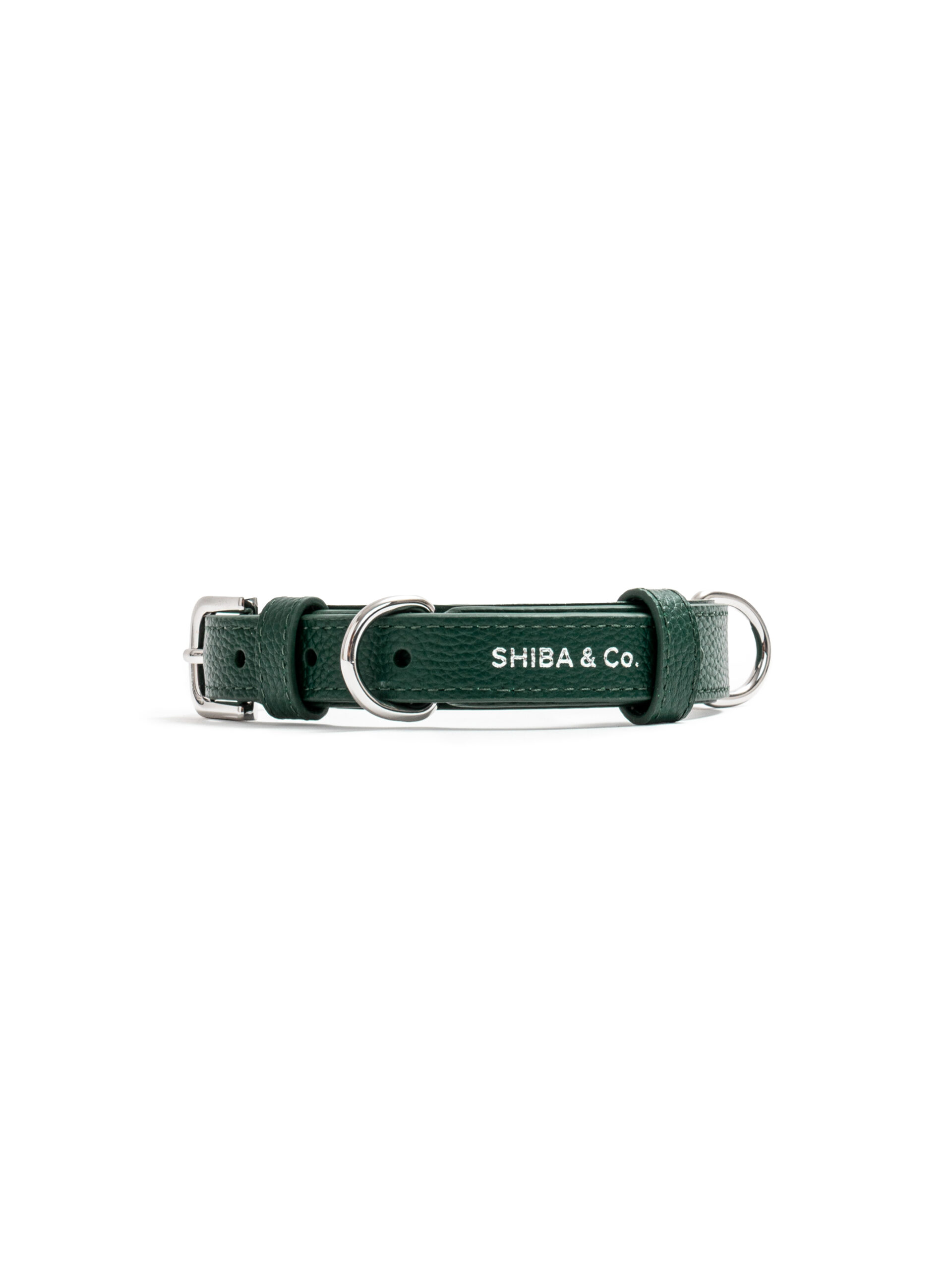 SHIBA & Co.® Lucca Dog Collar In Italian Leather - Forest Green