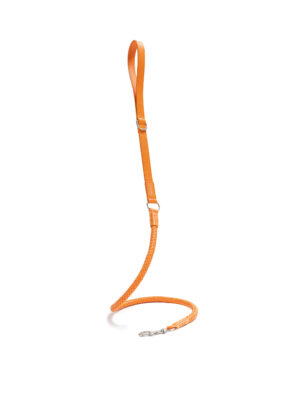 SHIBA & Co.® Otto - Intrecciato Dog Leash In Italian Leather - Orange