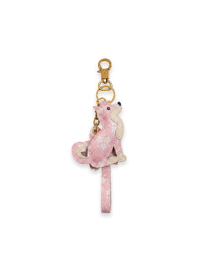 SHIBA & Co.® Sakura Shiba Inu Bag Charm In Italian Leather - Pink Seigaih