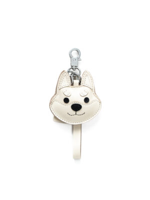 SHIBA & Co.® Shiba Inu Bag Charm In Italian Leather - Cream White