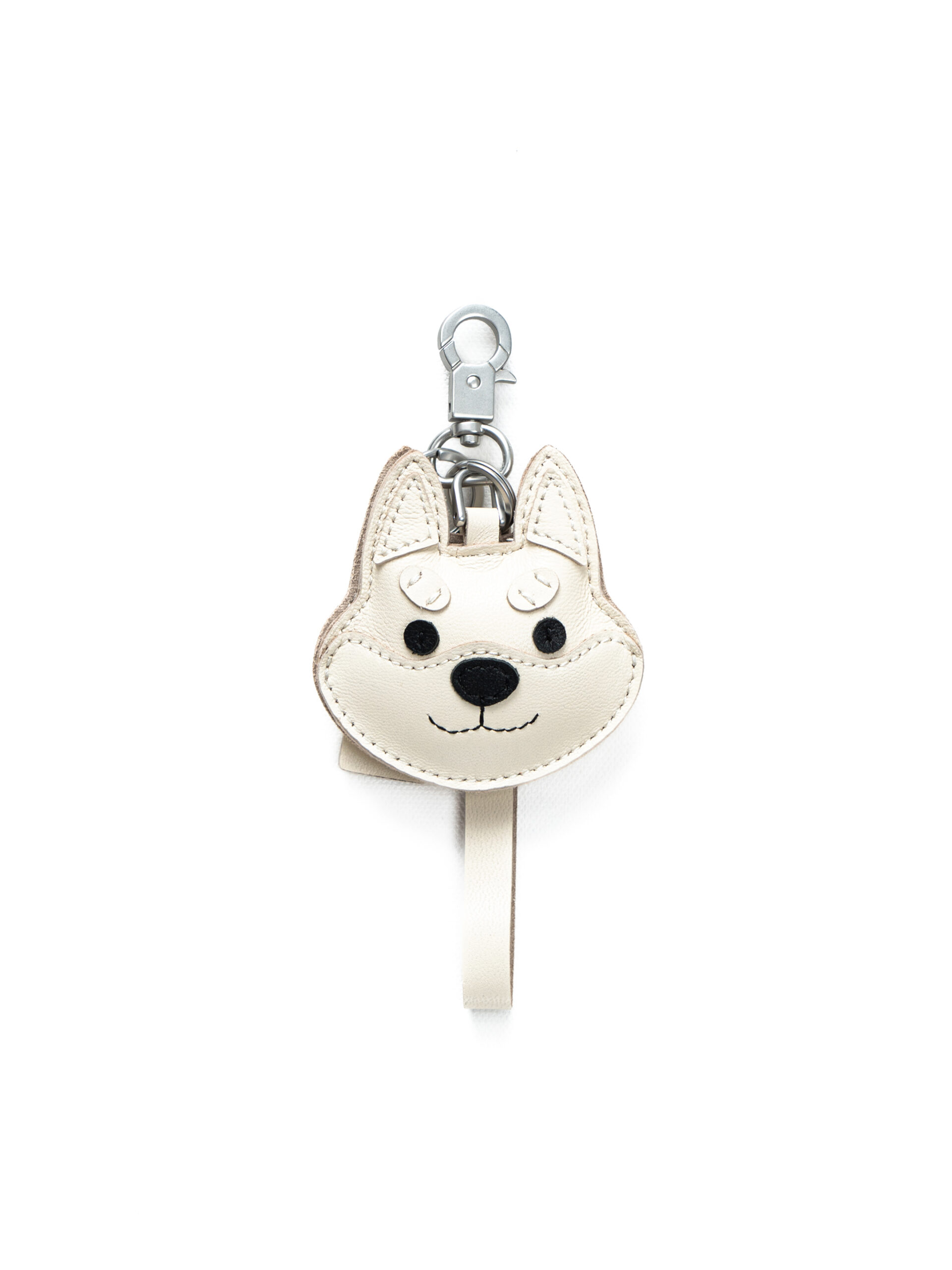 SHIBA & Co.® Shiba Inu Bag Charm In Italian Leather - Cream White