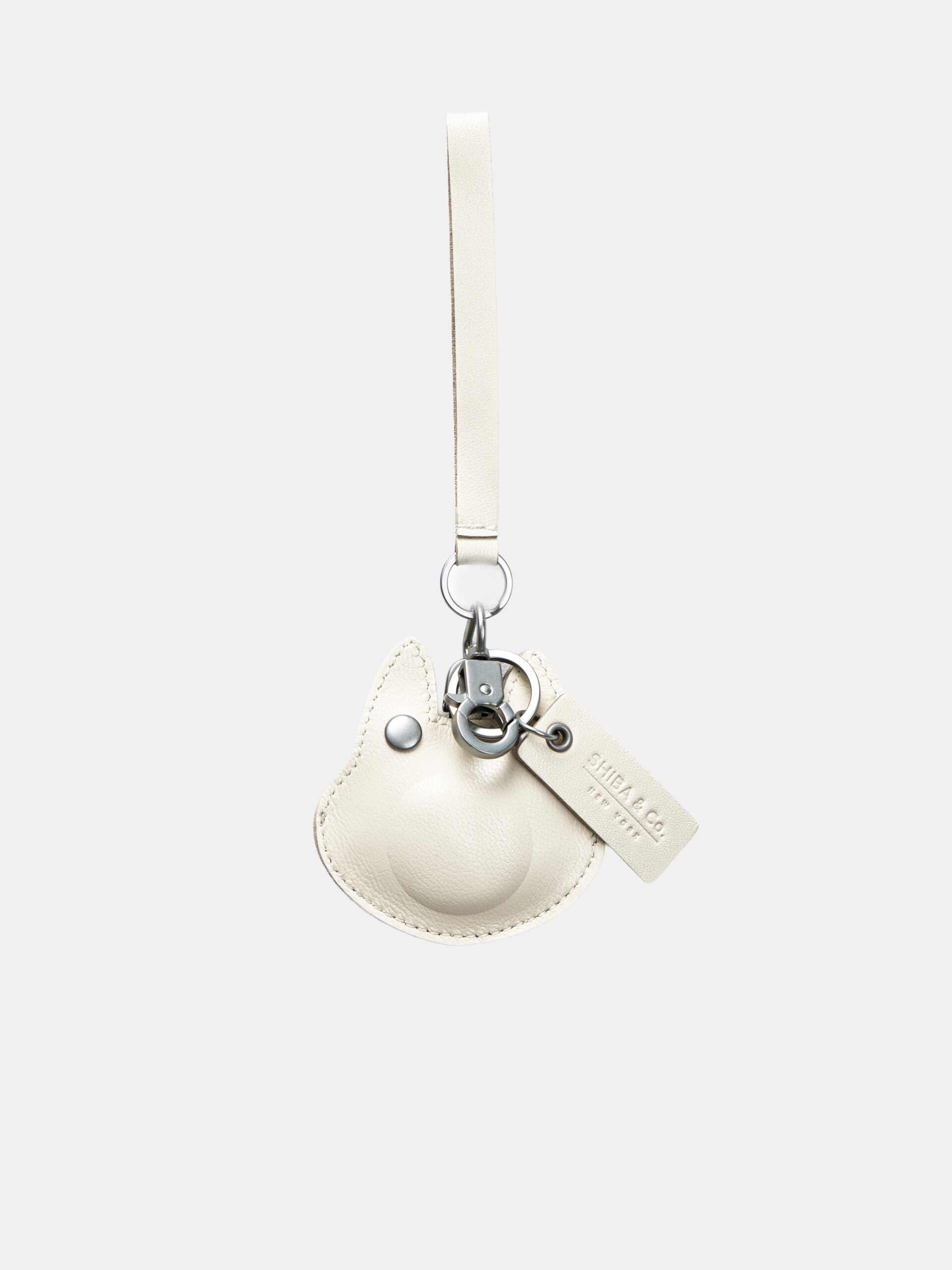 SHIBA & Co.® Shiba Inu Bag Charm In Italian Leather - Cream White - Image 3