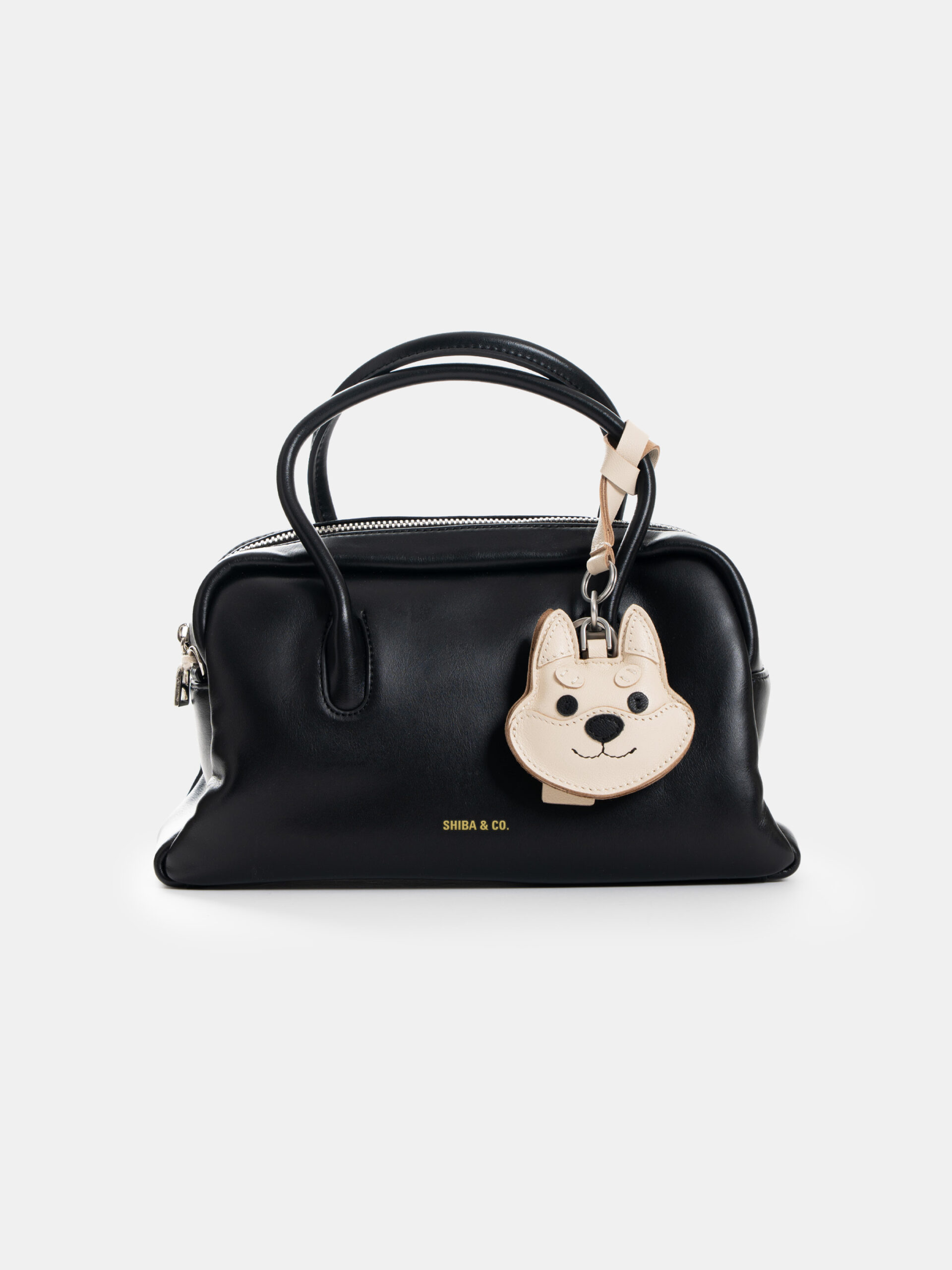SHIBA & Co.® Shiba Inu Bag Charm In Italian Leather - Cream White - Image 5