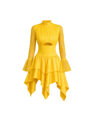 Tamris Couture Yellow Midi Dress