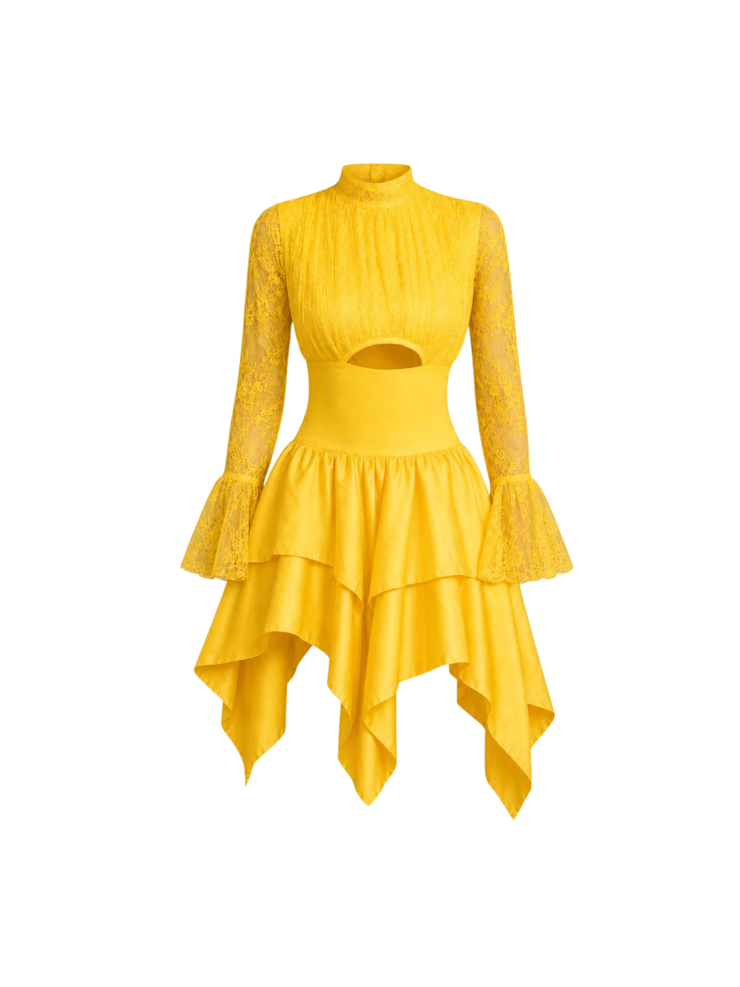 Tamris Couture Yellow Midi Dress
