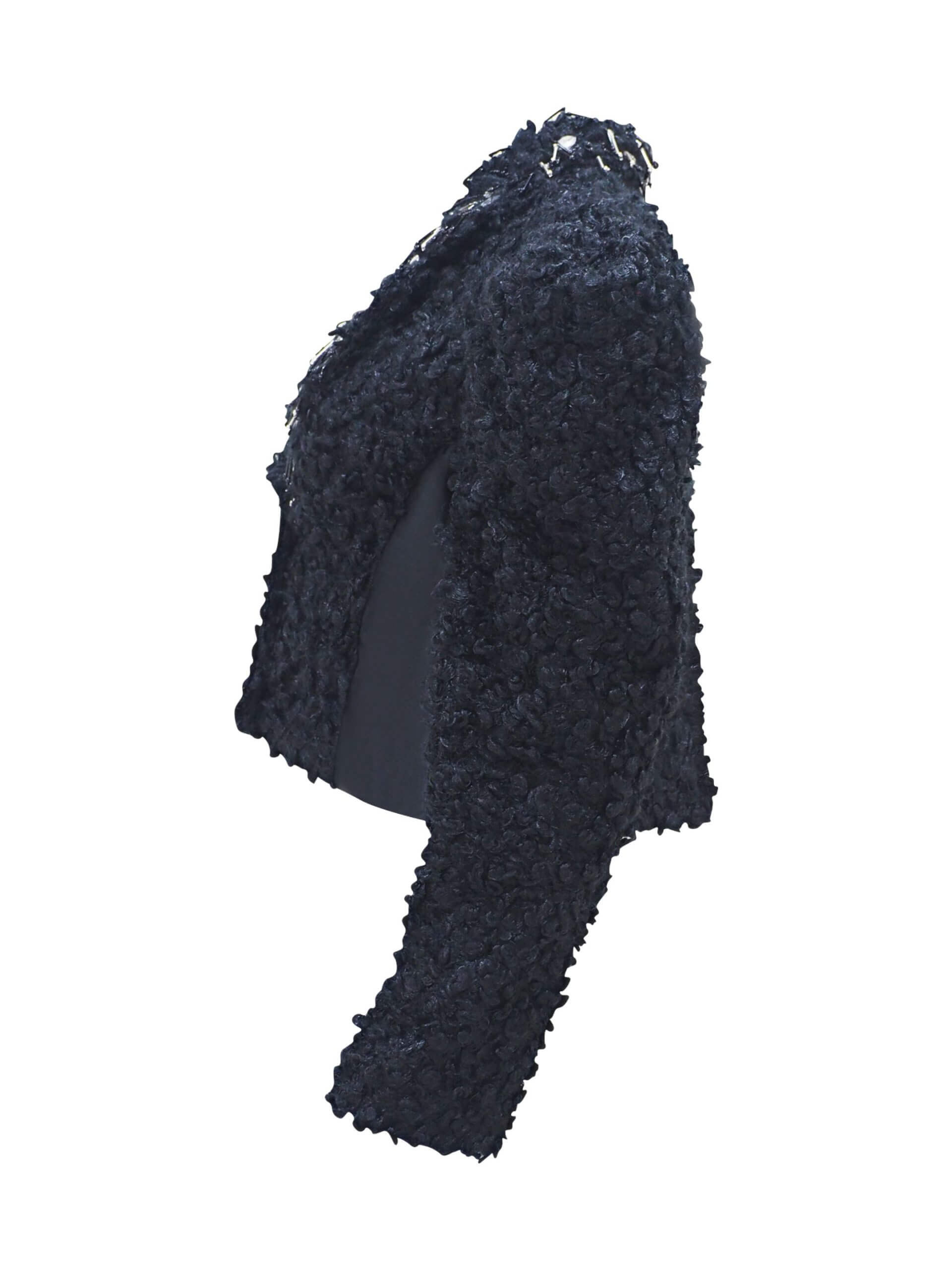 2madison Avenue Agnez Fur Black Blazer with Sequince - Image 4