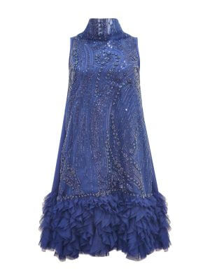 2madison Avenue Timeless Pieces Halter Navy Short Dress