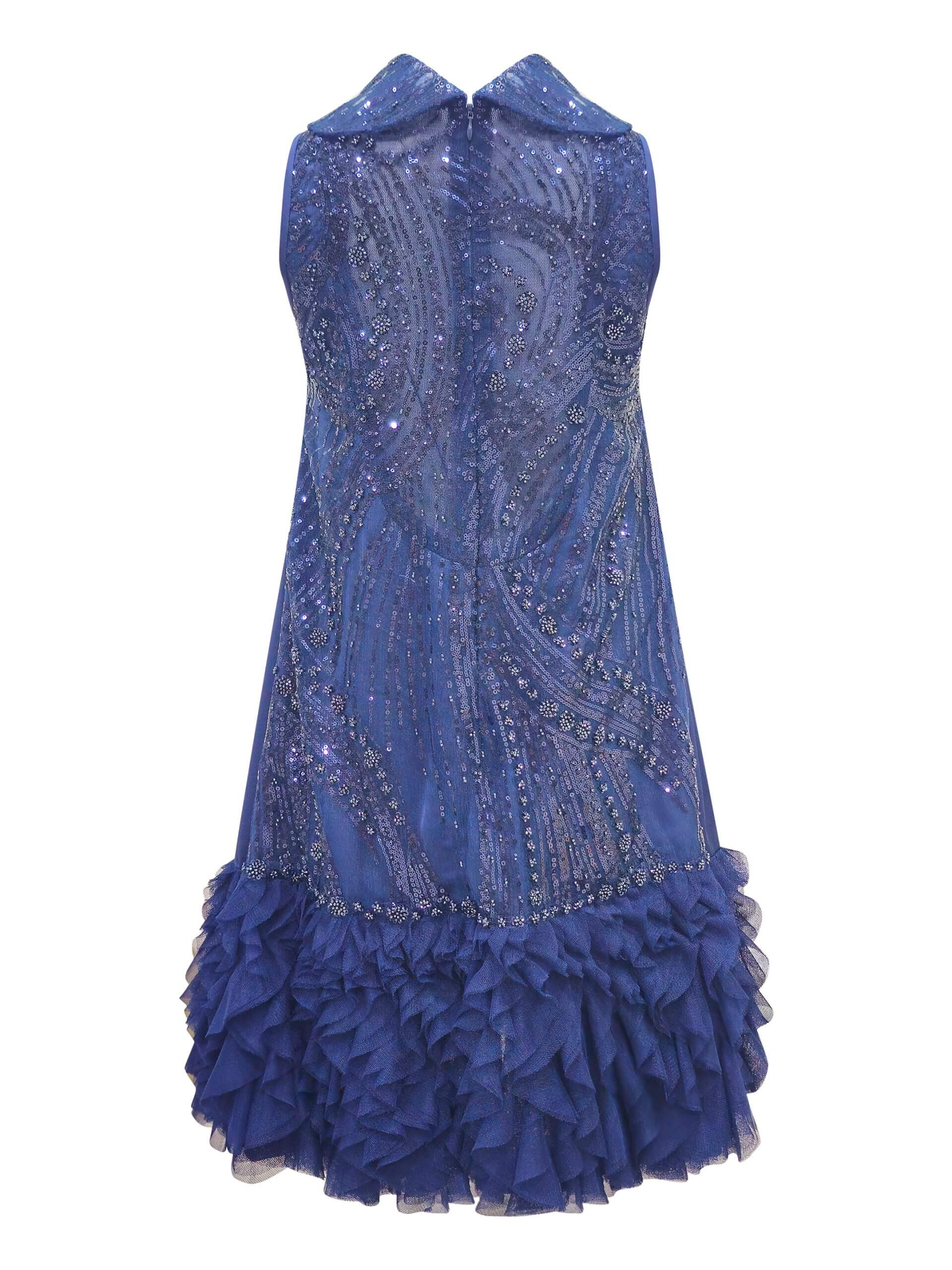 2madison Avenue Timeless Pieces Halter Navy Short Dress - Image 3