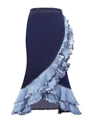 2madison Avenue Signature Denim Kahlo Skirt With Chambray
