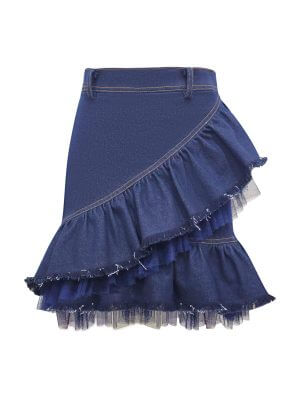 2madison Avenue Signature Denim Kahlo Mini Skirt