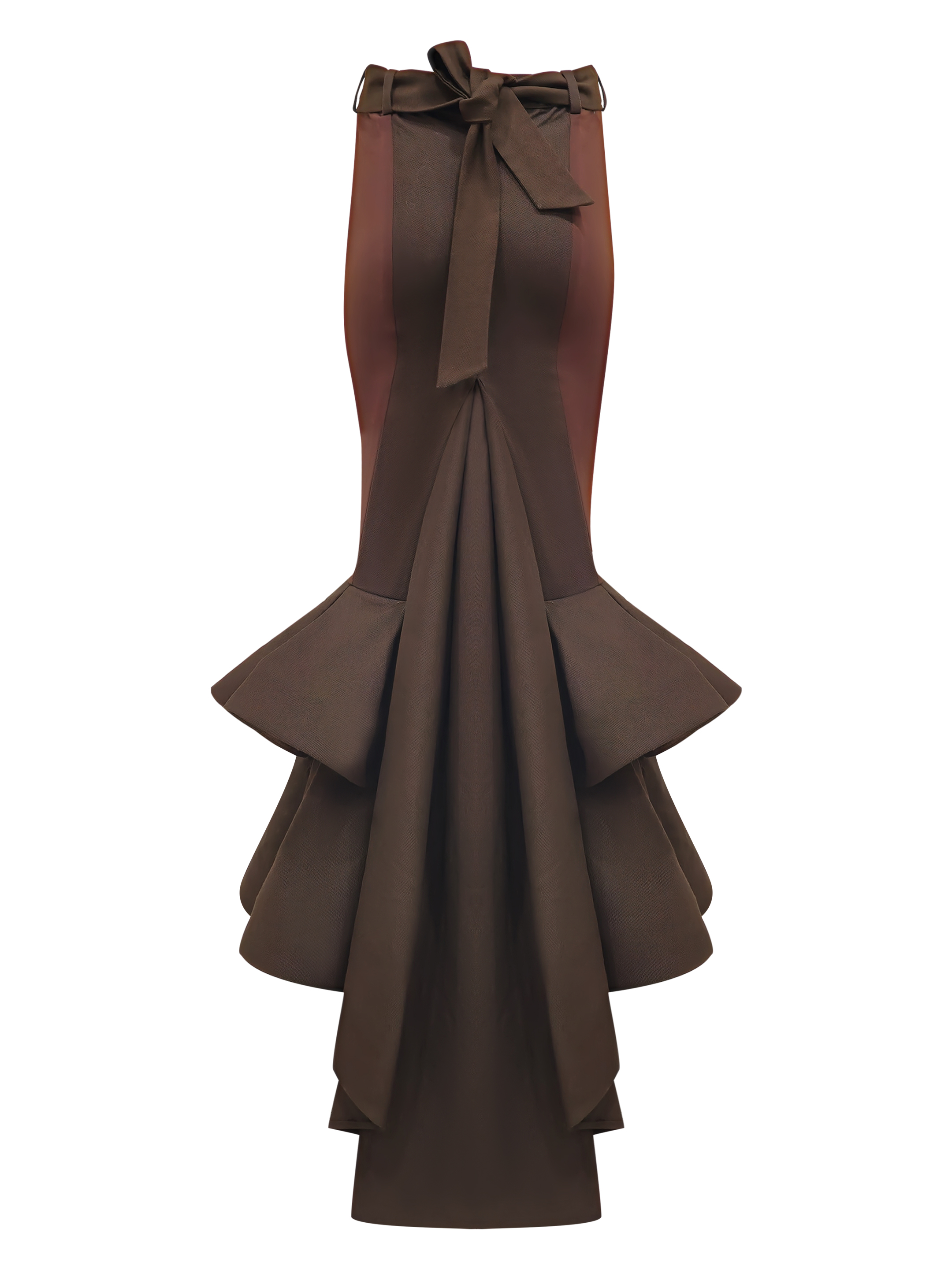 2madison Avenue Bonita Signature Brown Carrie Long Skirt With Flare - Image 3