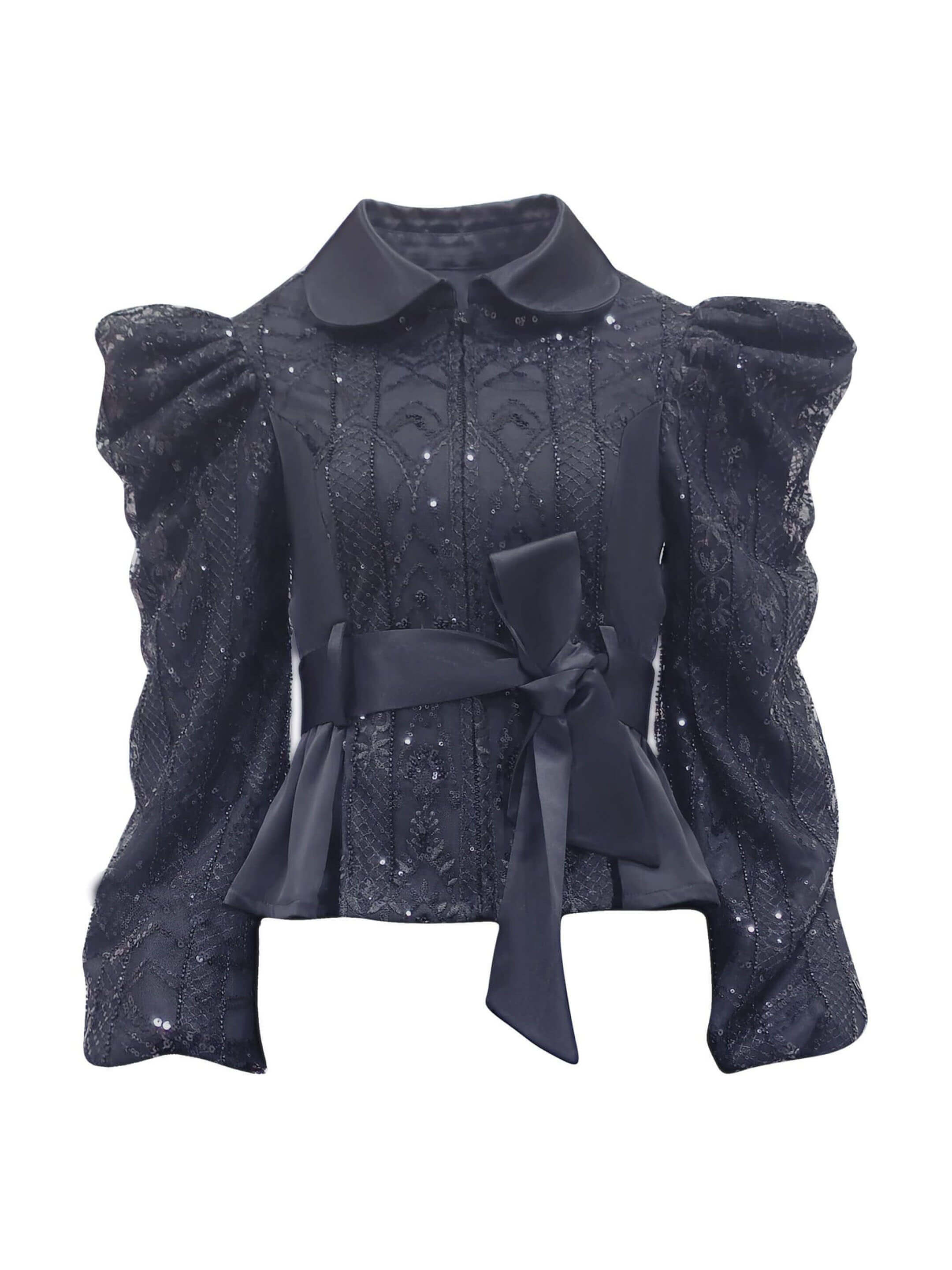 2madison Avenue Signature Black New Miranda Top With Lace Bell Sleeves